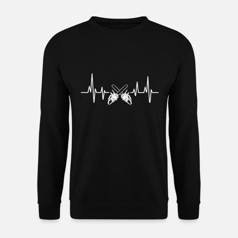 Holzfäller Kettensäge Herzschlag - Unisex Pullover - Schwarz