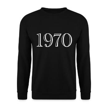 1970 - Geschenk geboren 1970 - Unisex Pullover - Schwarz - Vorne - Alina (178cm) & Michal (187cm)