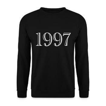 1997 - Geschenk geboren 1997 - Unisex Pullover - Schwarz - Vorne - Alina (178cm) & Michal (187cm)