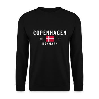 Copenhagen Denmark Classic - Unisex Sweatshirt - black - Front - Alina (178cm) & Michal (187cm)