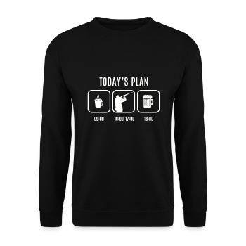 Kaffee Bier Tontauben Wurfscheiben Schiessen - Unisex Pullover - Schwarz - Vorne - Alina (178cm) & Michal (187cm)