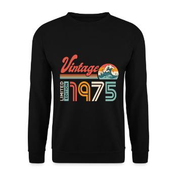 1975 Birthday Gift Born In 1975 - Unisex Sweatshirt - black - Front - Alina (178cm) & Michal (187cm)