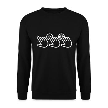 Click here - Unisex Sweatshirt - black - Front - Alina (178cm) & Michal (187cm)