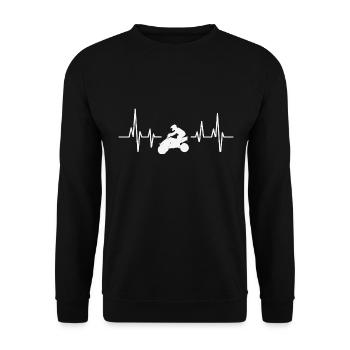 Quad ATV Offroad Quad Rider Heartbeat - Unisex Sweatshirt - black - Front - Alina (178cm) & Michal (187cm)