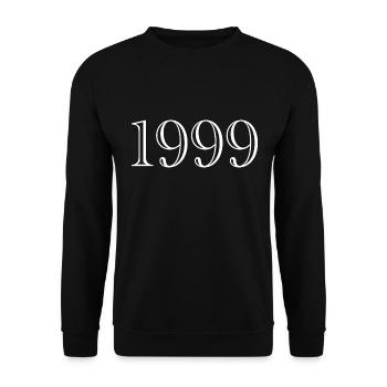 1999 - Geschenk geboren 1999 - Unisex Pullover - Schwarz - Vorne - Alina (178cm) & Michal (187cm)
