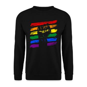 Arc-en-ciel drapeau LGBT Poing - Sweat-shirt Unisexe - noir - Devant - Alina (178cm) & Michal (187cm)