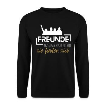 Beste Freunde FREUND Kumpel Kumpels - Unisex Pullover - Schwarz - Vorne - Alina (178cm) & Michal (187cm)