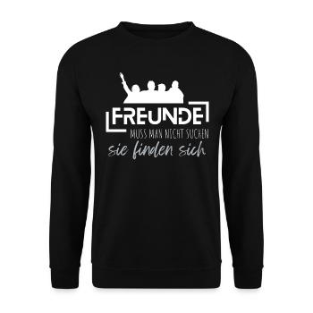 Beste Freunde FREUND Kumpel Kumpels - Unisex Pullover - Schwarz - Vorne - Alina (178cm) & Michal (187cm)