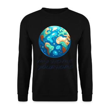 Planet - Unisex Sweatshirt - black - Front - Alina (178cm) & Michal (187cm)