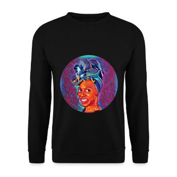 Afro Queen Headwrap Kita - Unisex Sweatshirt - black - Front - Alina (178cm) & Michal (187cm)