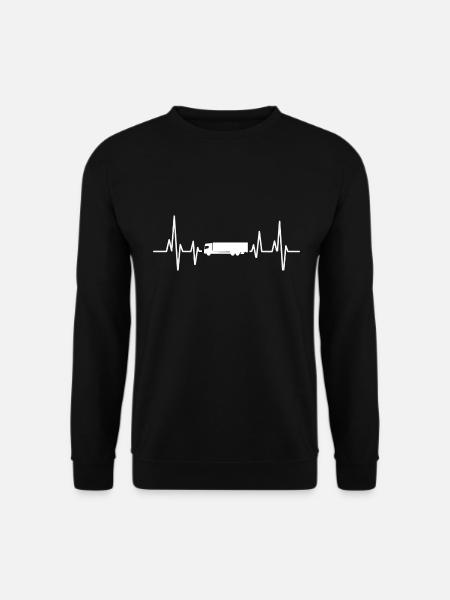 LKW Fahrer Lkw Herzschlag - Unisex Pullover - Schwarz