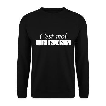 c'est moi le boss. Cadeau patron - Sweat-shirt Unisexe - noir - Devant - Alina (178cm) & Michal (187cm)