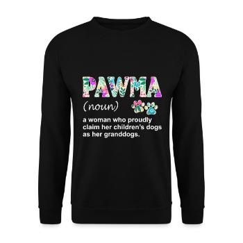 Pawma Substantiv Definition Mama Oma Hundeliebhaber - Unisex Pullover - Schwarz - Vorne - Alina (178cm) & Michal (187cm)