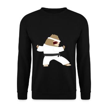 Sloth Karate Taekwondo Aikido Wingtsun Gift - Unisex Sweatshirt - black - Front - Alina (178cm) & Michal (187cm)