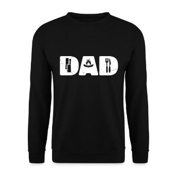 Le père | barbecue | grillades | fête des pères - Sweat-shirt Unisexe - noir - Devant - Alina (178cm) & Michal (187cm)