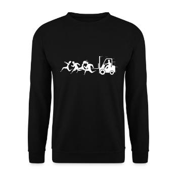 Forklift Certified - Truck Driver - Unisex Sweatshirt - black - Front - Alina (178cm) & Michal (187cm)