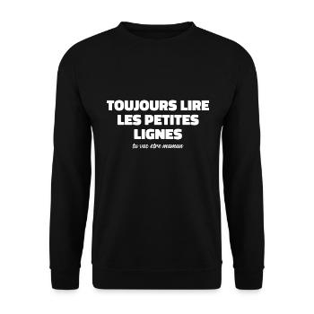 cadeau enceint | Tu Vas être Maman - Sweat-shirt Unisexe - noir - Devant - Alina (178cm) & Michal (187cm)