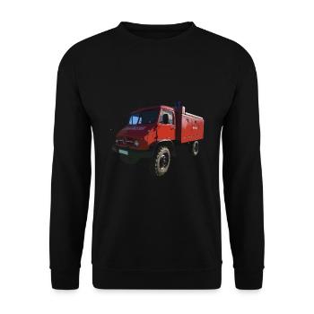 Sapeurs-pompiers Unimog - Camion de pompiers - Pompiers Unimog - Sweat-shirt Unisexe - noir - Devant - Alina (178cm) & Michal (187cm)