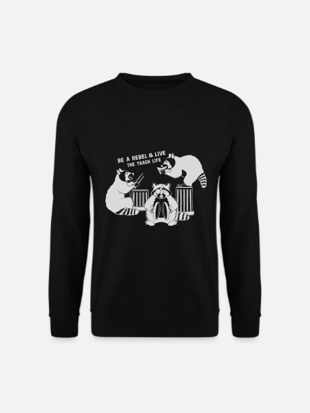 Racoon Band-be a rebel & live the trash life grey - Unisex Pullover - Schwarz
