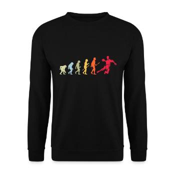 Handball Handballer Evolution Retro Vintage - Unisex Pullover - Schwarz - Vorne - Alina (178cm) & Michal (187cm)
