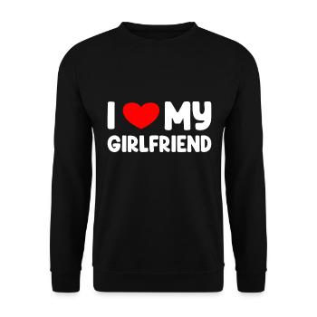 I Love My Girlfriend - Unisex Sweatshirt - black - Front - Alina (178cm) & Michal (187cm)