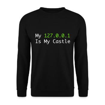 My 127.0.0.0.1 Is My Castle - Unisex Sweatshirt - black - Front - Alina (178cm) & Michal (187cm)