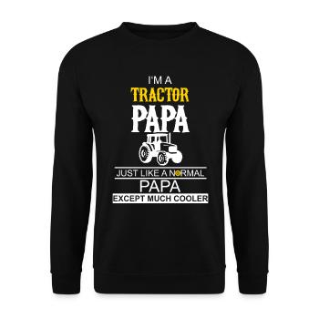 Traktor Papa Landwirt - Unisex Pullover - Schwarz - Vorne - Alina (178cm) & Michal (187cm)