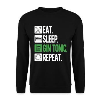Gin Cocktail Tonic Longdrinks Summer Alcohol Party - Unisex Pullover - Schwarz - Vorne - Alina (178cm) & Michal (187cm)