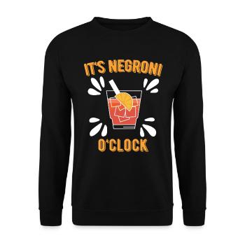Negroni Cocktail Longdrinks Summer Alcohol Party - Unisex Pullover - Schwarz - Vorne - Alina (178cm) & Michal (187cm)