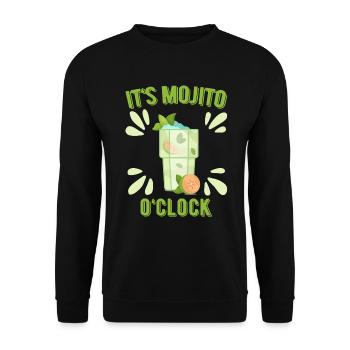 Mojito Cocktail Longdrinks Summer Alcohol Party - Unisex Pullover - Schwarz - Vorne - Alina (178cm) & Michal (187cm)