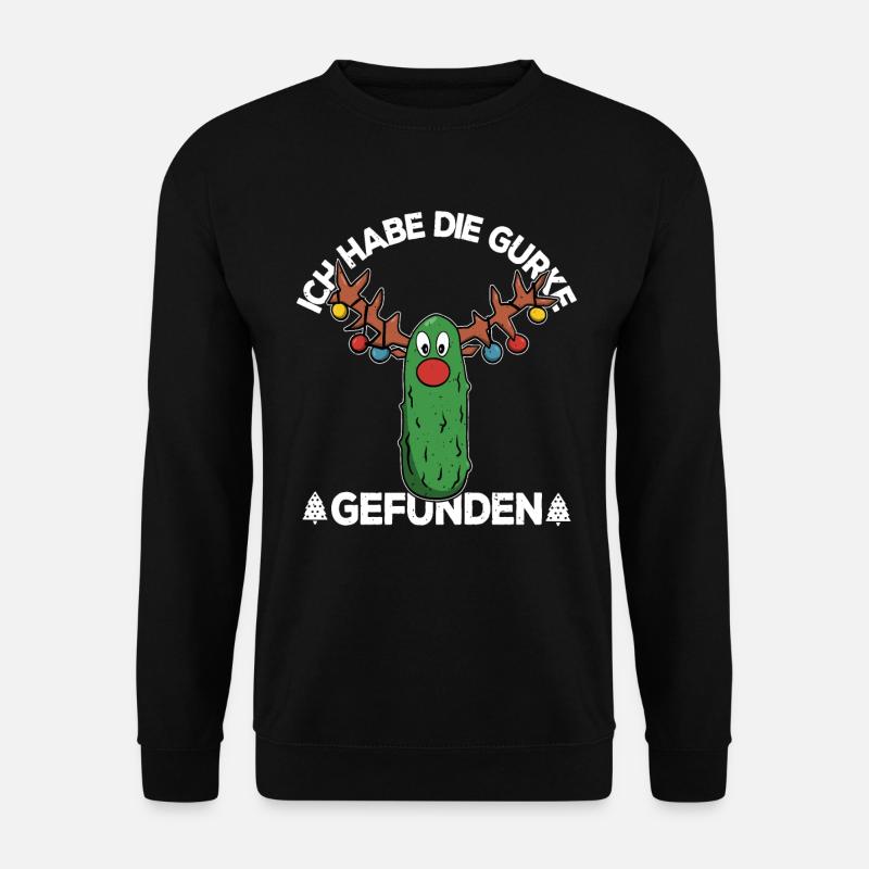 Ich habe die Gurke Gefunden Weihnachtsgurke - Unisex Pullover - Schwarz