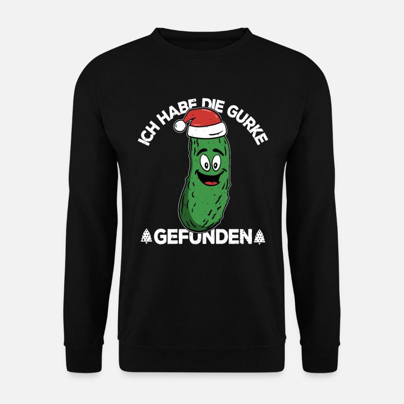Ich habe die Gurke Gefunden Weihnachtsgurke - Unisex Pullover - Schwarz