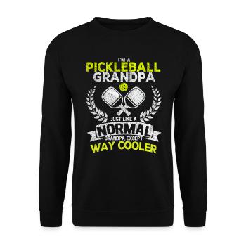 Funny Pickleball Grandpa Dink Retro Vintage - Unisex Pullover - Schwarz - Vorne - Alina (178cm) & Michal (187cm)