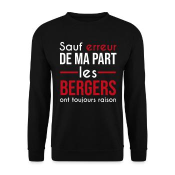 Toujours raison | cadeau pour berger - Sweat-shirt Unisexe - noir - Devant - Alina (178cm) & Michal (187cm)