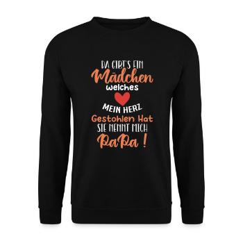 Da gibt´s ein Mädchen, welches mein Herz gestohlen - Unisex Pullover - Schwarz - Vorne - Alina (178cm) & Michal (187cm)