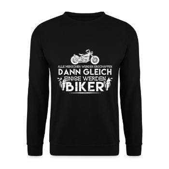 ich bin Biker | Biker - Unisex Pullover - Schwarz - Vorne - Alina (178cm) & Michal (187cm)