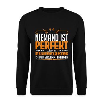 Bühnentänzer Beruf Geschenk - Unisex Pullover - Schwarz - Vorne - Alina (178cm) & Michal (187cm)