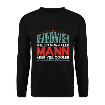 krankenwagen wie ein normaler mann aber viel coole - Unisex Pullover - Schwarz - Vorne - Alina (178cm) & Michal (187cm)