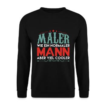 maler aber viel cooler - Unisex Pullover - Schwarz - Vorne - Alina (178cm) & Michal (187cm)