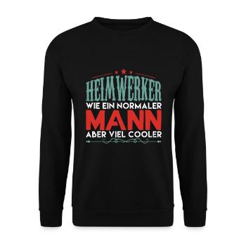 heimwerker aber viel cooler !! - Unisex Pullover - Schwarz - Vorne - Alina (178cm) & Michal (187cm)