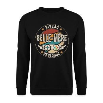 Niveau Belle-Mère Débloqué - Sweat-shirt Unisexe - noir - Devant - Alina (178cm) & Michal (187cm)
