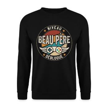 Niveau Beau Père Débloqué - Sweat-shirt Unisexe - noir - Devant - Alina (178cm) & Michal (187cm)