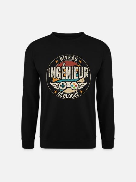 Niveau Ingénieur débloqué Futur Ingénieur - Sweat-shirt Unisexe - noir