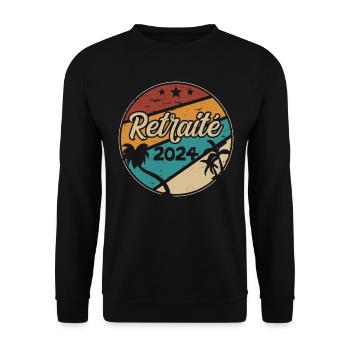 Retired 2024 Original Vintage Retirement Humor - Unisex Sweatshirt - black - Front - Alina (178cm) & Michal (187cm)