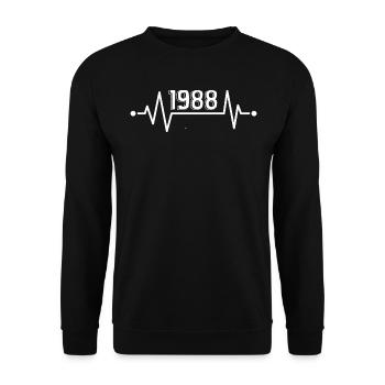 Cadeau D'anniversaire 1988 Génial Depuis 1988 - Sweat-shirt Unisexe - noir - Devant - Alina (178cm) & Michal (187cm)