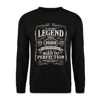 Born in 1989 Living Legend 1989 - Unisex Sweatshirt - black - Front - Alina (178cm) & Michal (187cm)