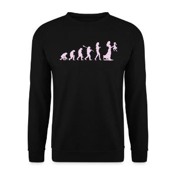 Mama Mother Evolution - Geschenk für werdende Mütter - Unisex Pullover - Schwarz - Vorne - Alina (178cm) & Michal (187cm)