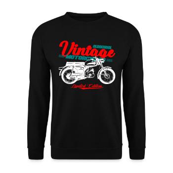 Mofa Mobylette Mokick Vintage - Sweat-shirt Unisexe - noir - Devant - Alina (178cm) & Michal (187cm)
