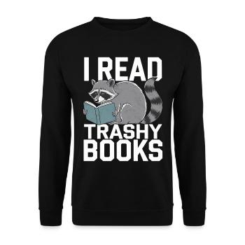 I Read Trashy Books 10 - Unisex Pullover - Schwarz - Vorne - Alina (178cm) & Michal (187cm)