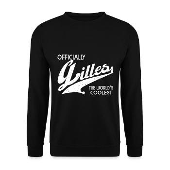 Gilles Tshirt personnalisé prénom Gilles - Sweat-shirt Unisexe - noir - Devant - Alina (178cm) & Michal (187cm)